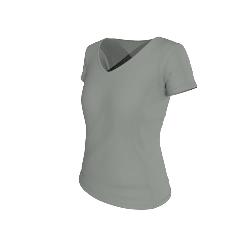 Custom BASICS Solid V-Neck Tee, Women's. (x 12)