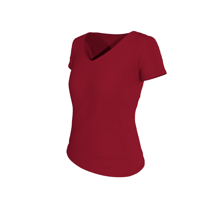 Custom BASICS Solid V-Neck Tee, Women's. (x 12)
