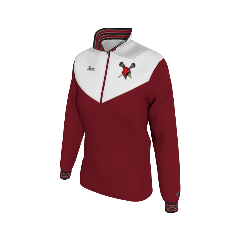 Custom Sacred Heart Lacrosse Mission Pullover, Women's W1652 2-Color Supplex, Knit Cuffs (x 3)