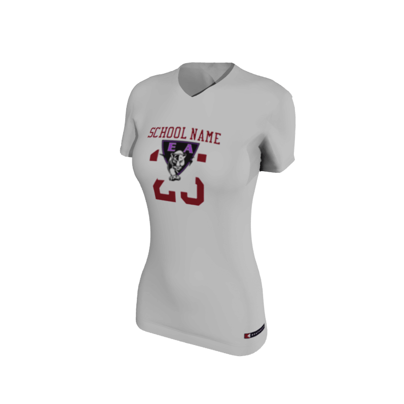 Custom Track & Field + XC Uniforms Solid Short Sleeve Backstretch Compression Top, Women's. (x 4)
